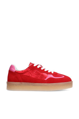   suède sneakers rood/roze