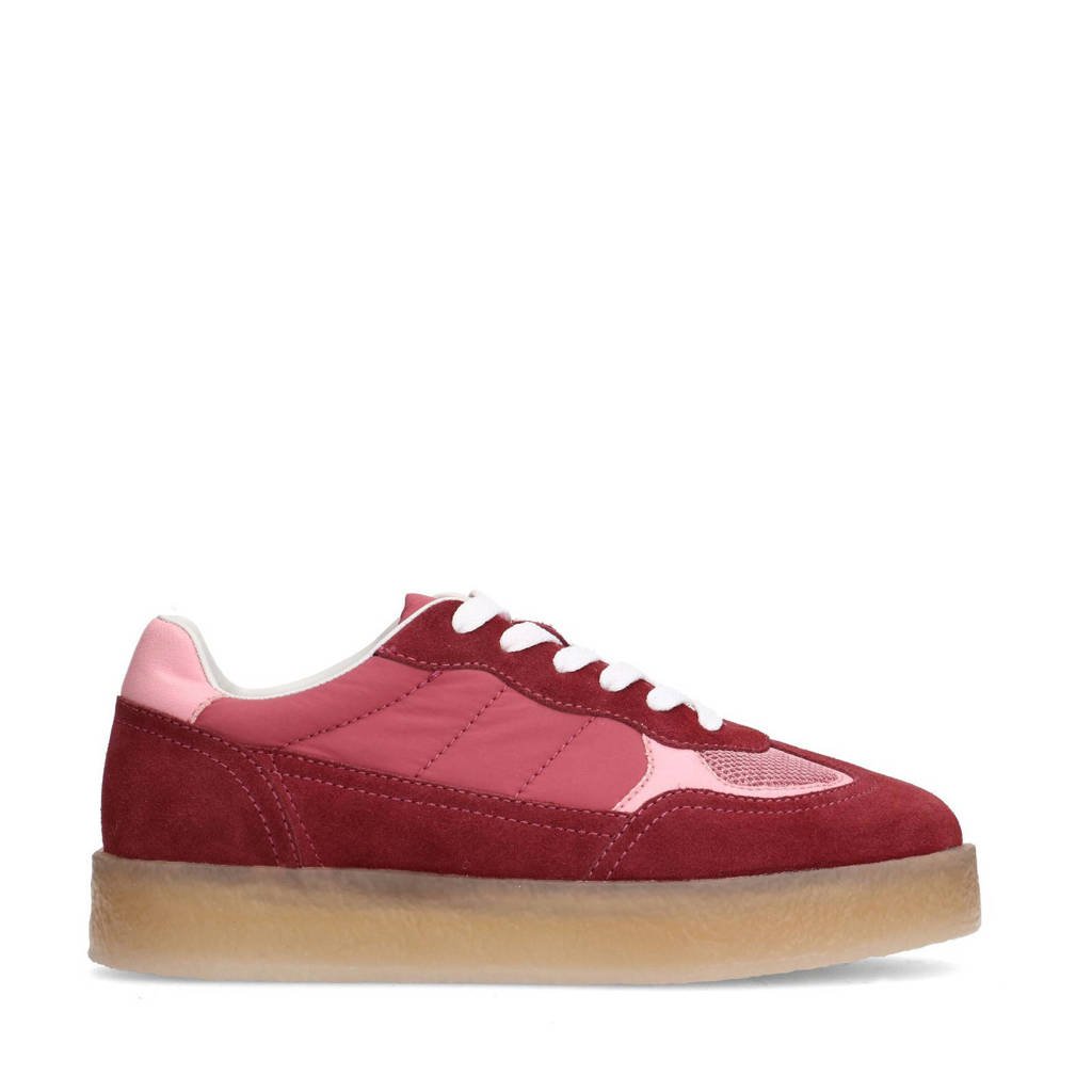Sacha suède sneakers bordeaux/lichtroze wehkamp
