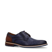 thumbnail: Manfield   leren veterschoenen donkerblauw
