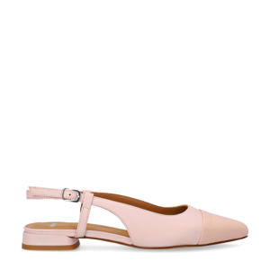   leren slingback loafers lichtroze