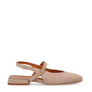   suède slingback loafers beige