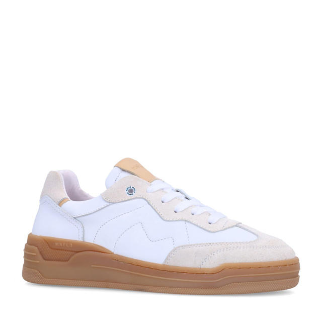 Manfield Sneakers Leren Dames Sneakers Manfield Leren Sneakers Wit