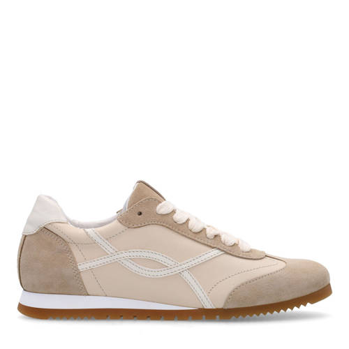 Manfield suède sneakers beige – Wit