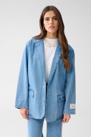 oversized blazer medium blue denim