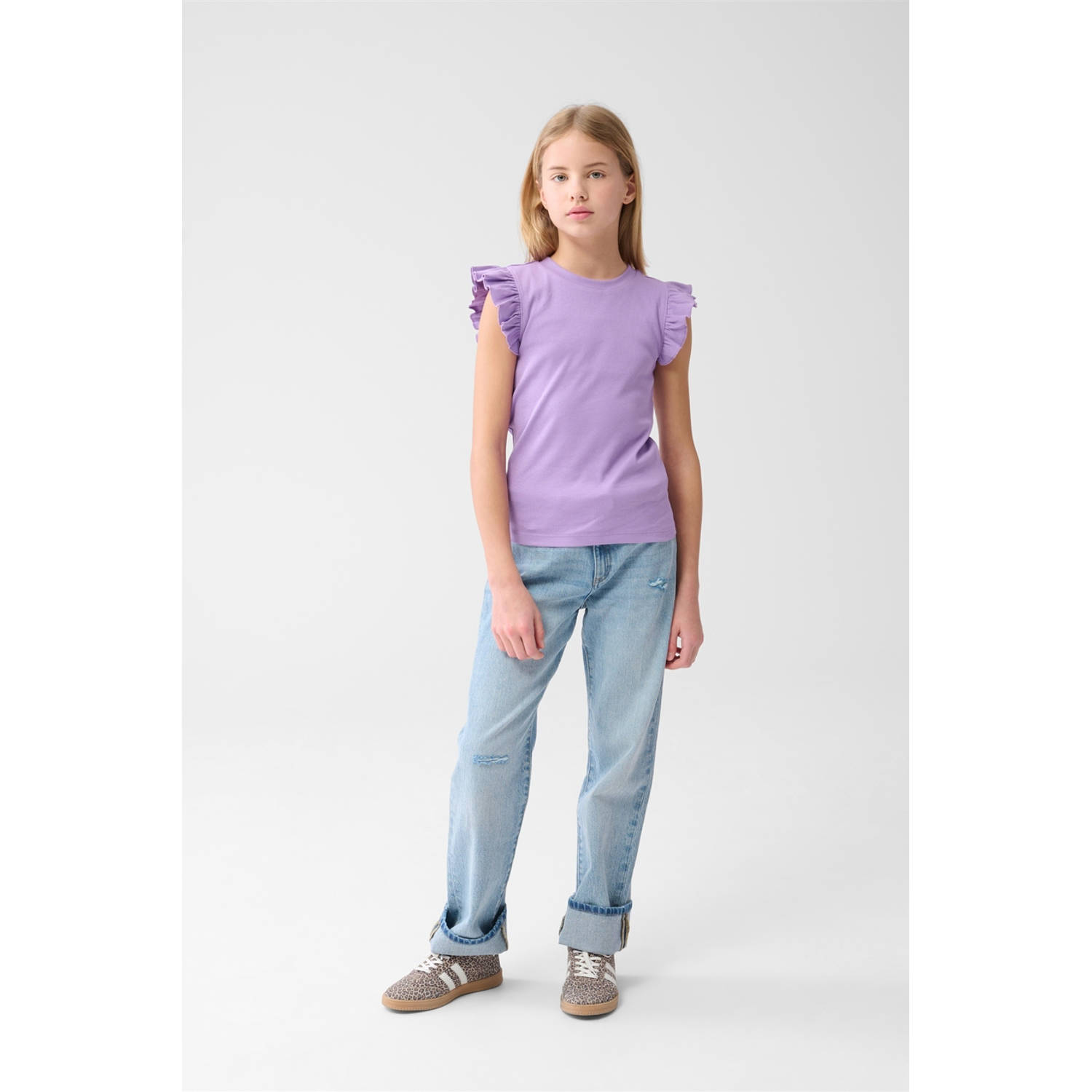 Shoeby mouwloze top paars rib gebreid
