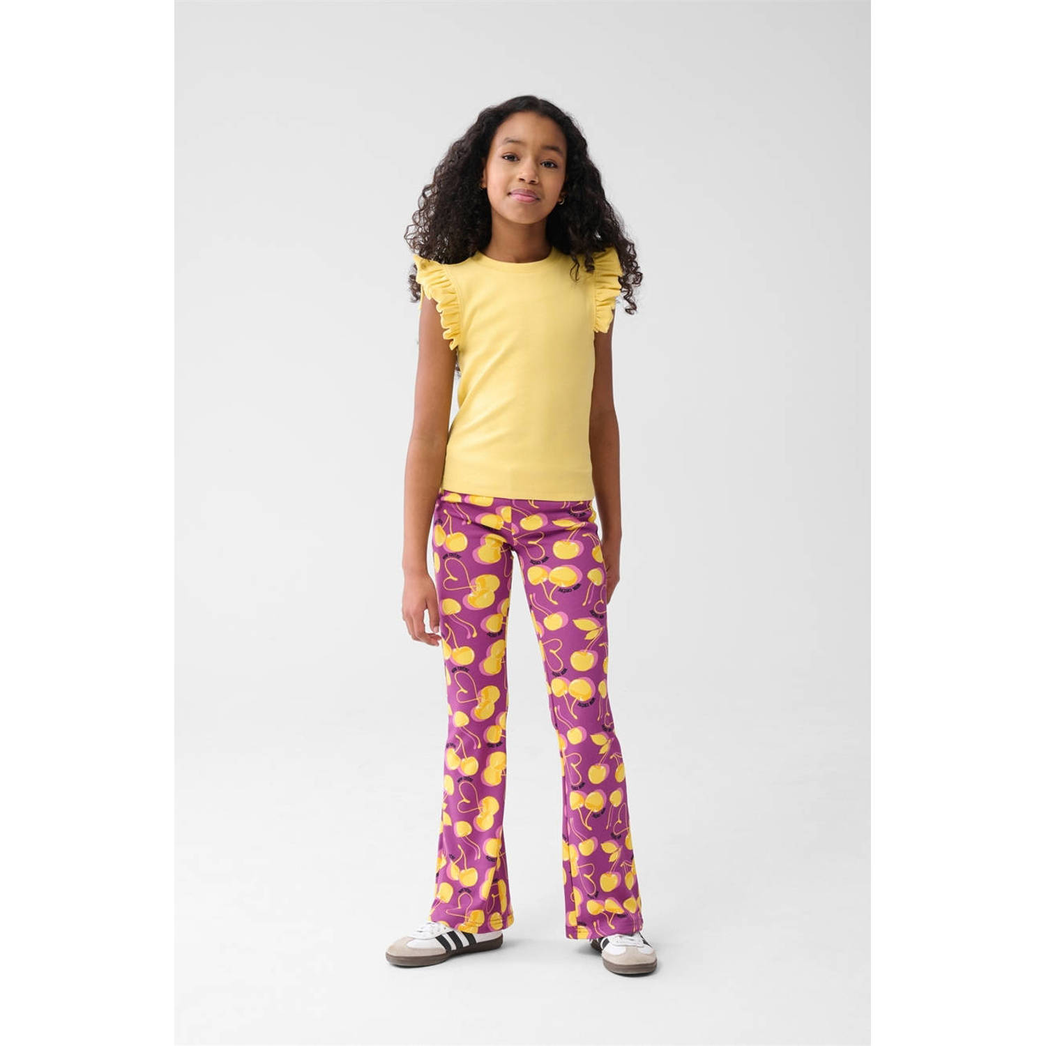 Shoeby mouwloze top geel rib gebreid