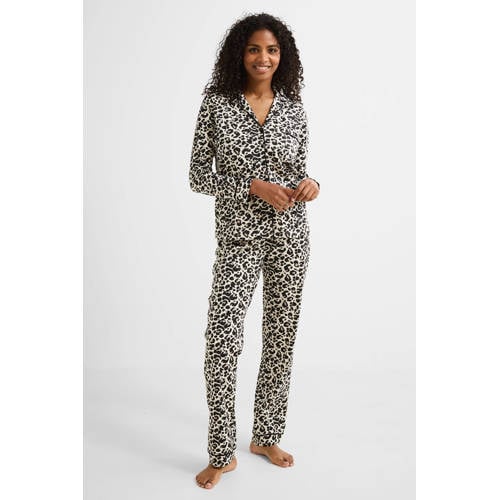 Dreamcovers pyjama ecru/zwart/bruin afbeelding