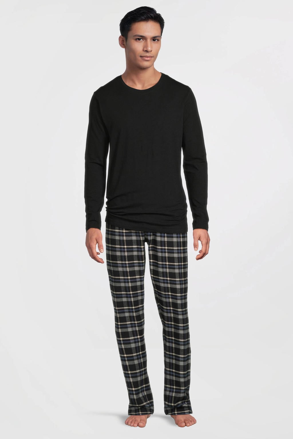 UR8011 pyjama zwart/blauw