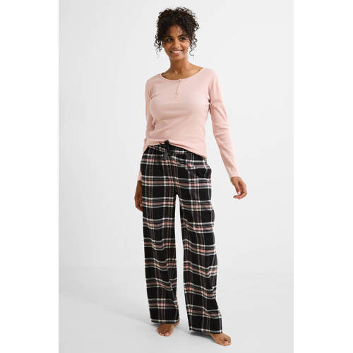 Dreamcovers pyjamabroek zwart/roze/ecru afbeelding