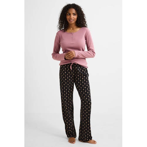Dreamcovers pyjama oudroze/zwart afbeelding
