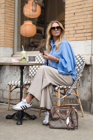 wide leg regular waist pantalon beige