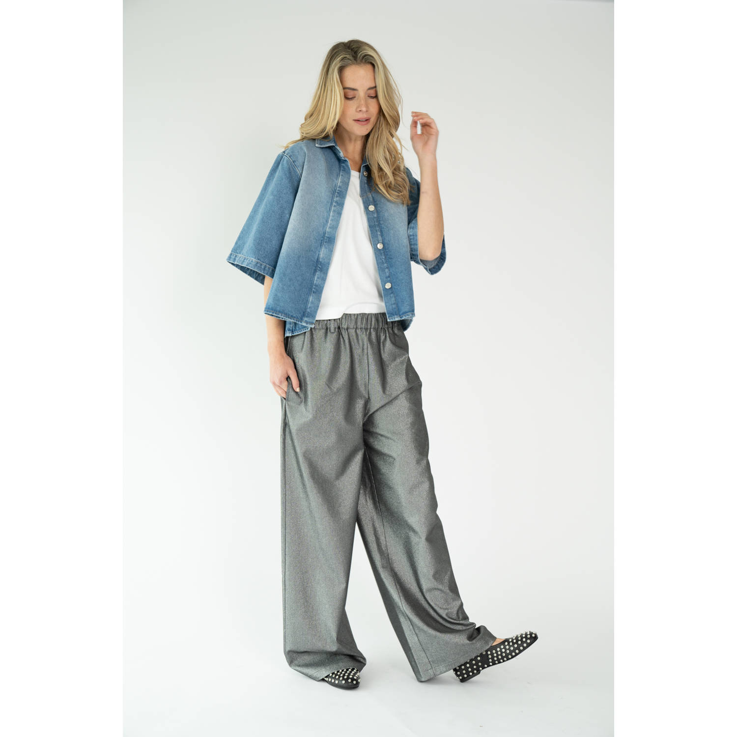 Est'seven X Ellemieke blouse medium blue denim