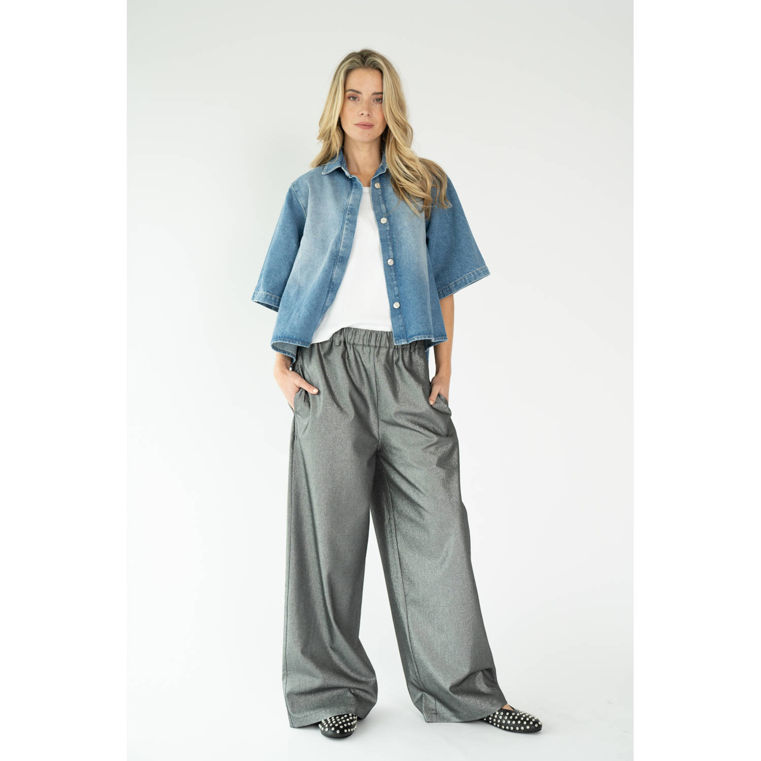 Est'seven X Ellemieke blouse medium blue denim