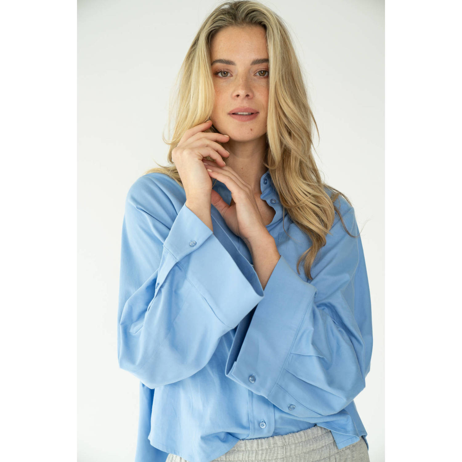 Est'seven X Ellemieke blouse blauw