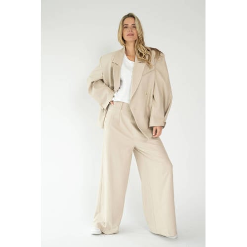 Est'seven X Ellemieke oversized blazer beige afbeelding