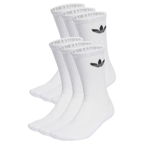 adidas Originals Trefoil Cushion sokken - set van 6 wit afbeelding