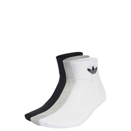 adidas Originals sokken - set van 3 wit/grijs/zwart afbeelding