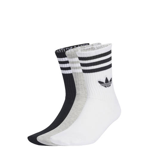 adidas Originals sokken - set van 3 wit/grjis/zwart afbeelding