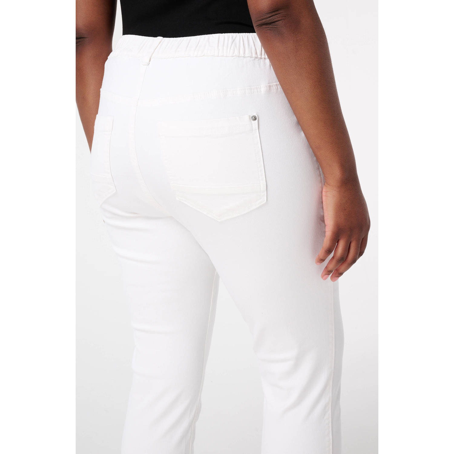 MS Mode skinny regular waist broek wit