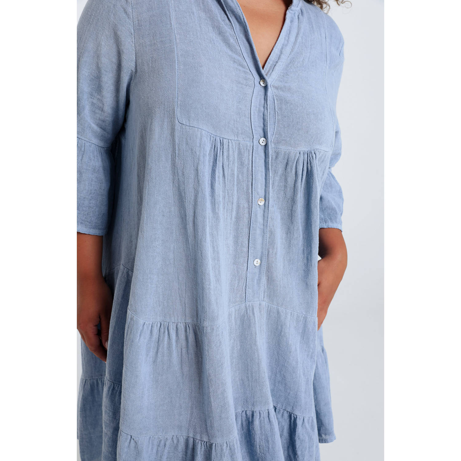 Paprika blousejurk blauw