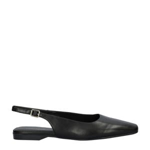 Shoemakers Delia leren slingback loafers zwart