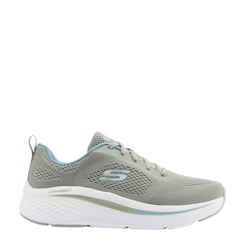 Groene dames Skechers sneakers van textiel/synthetisch met veters
