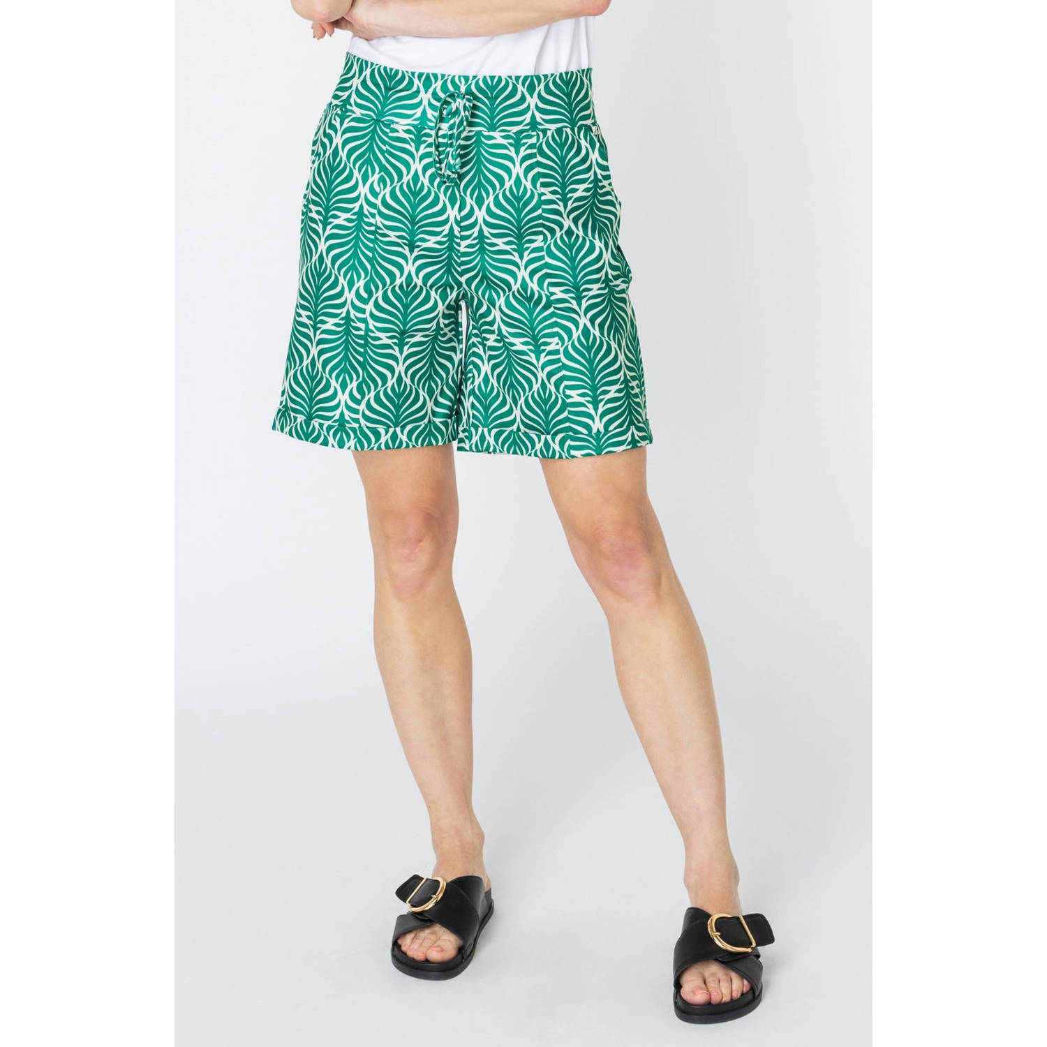Ivy Beau rechtvallend regular waist casual short groen