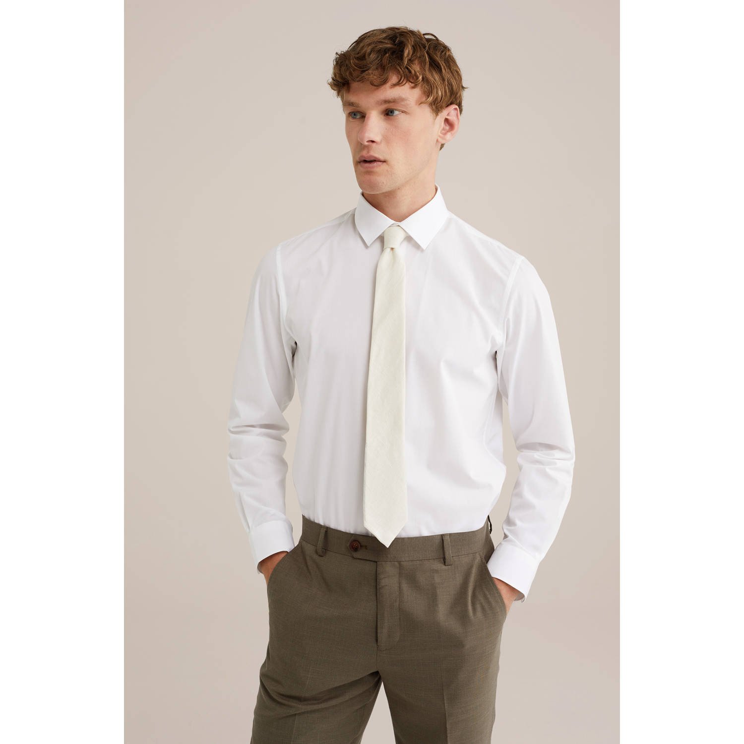 WE Fashion stropdas linnen