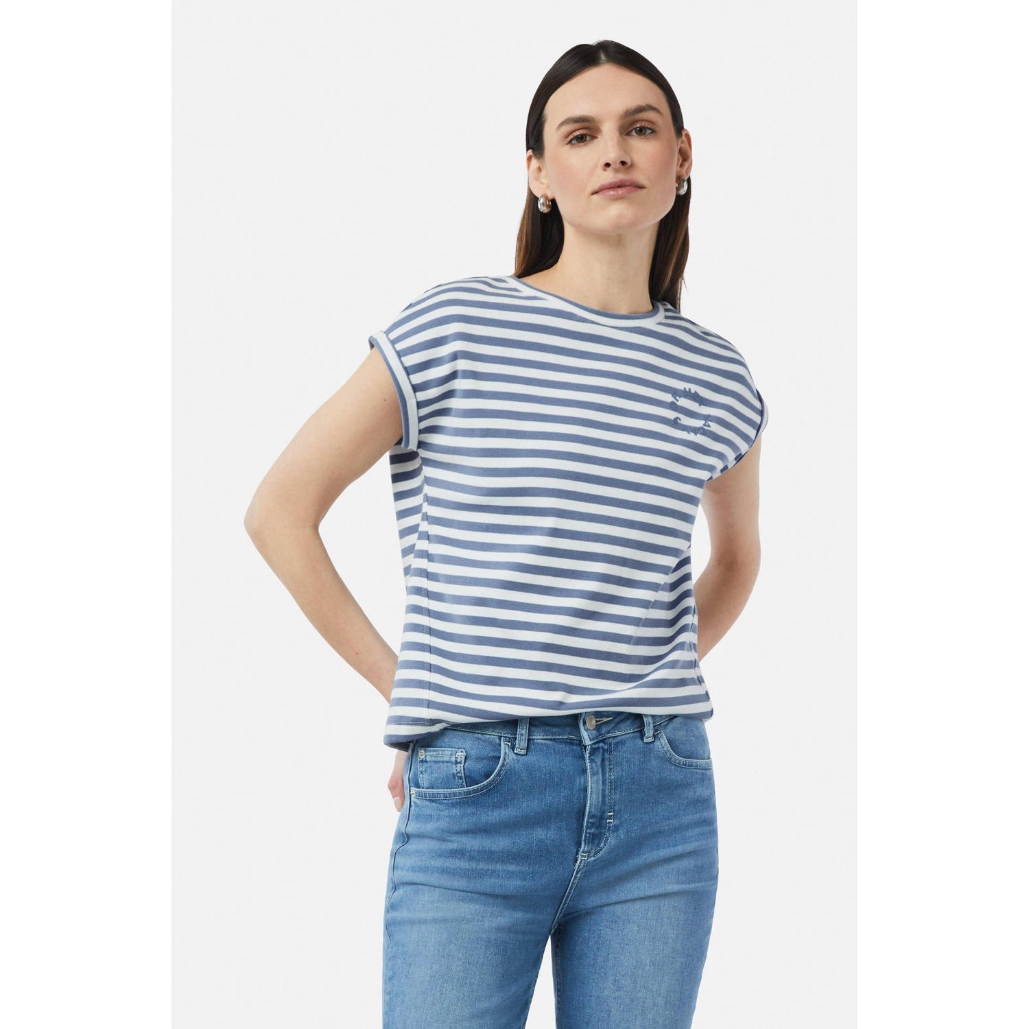 Comma casual identity top lichtblauw
