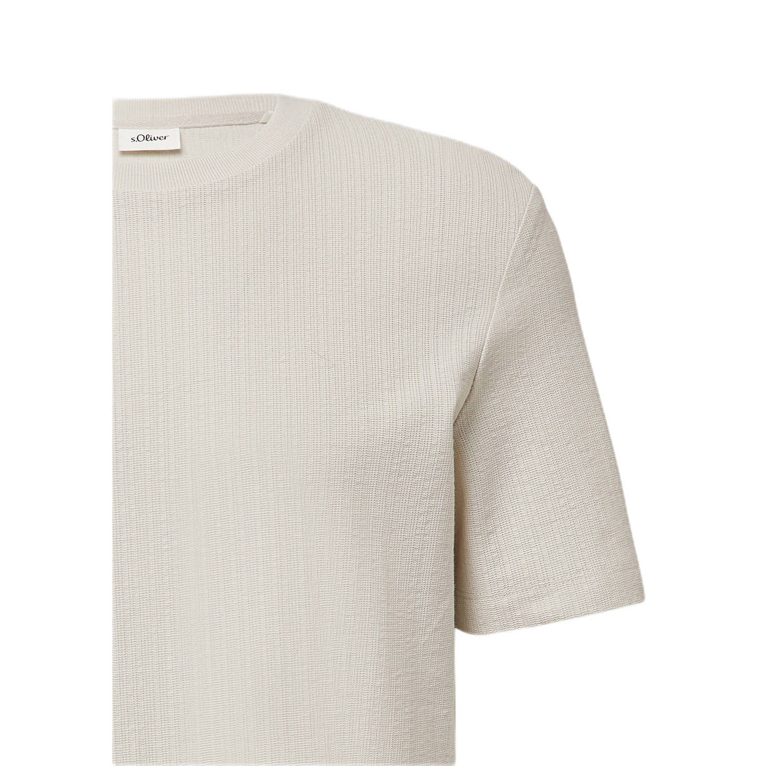 s.Oliver T-shirt met ingebreid patroon ecru