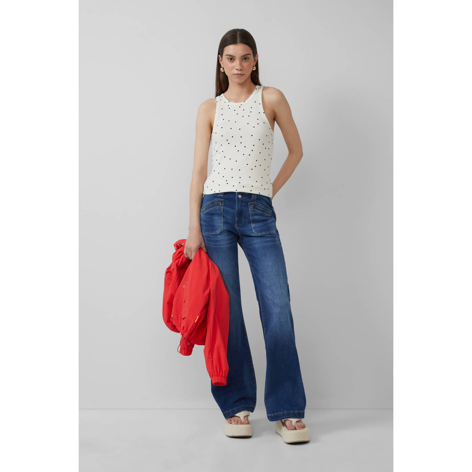 Q S by s.Oliver high waist dark blue denim