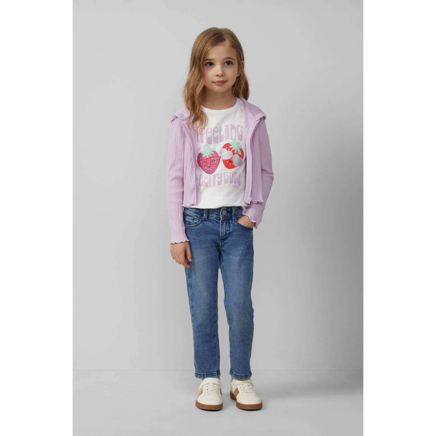s.Oliver T-shirt wit met glitter