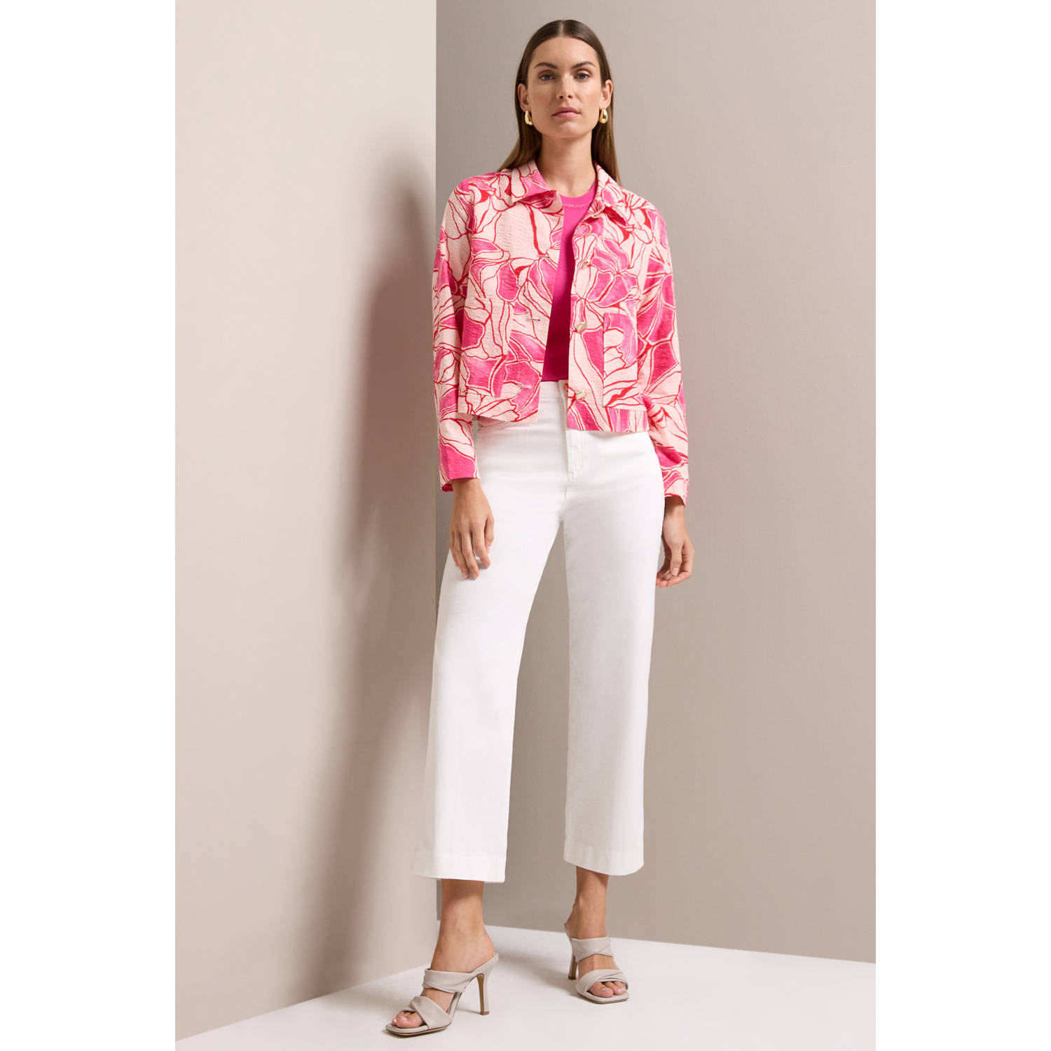 S.Oliver BLACK LABEL Regular fit culotte van katoenmix