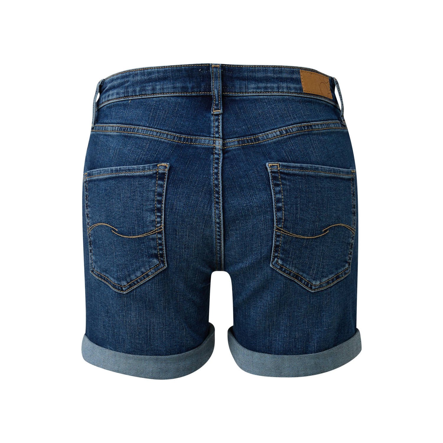 Q S by s.Oliver denim slim regular waist denim short dark blue denim