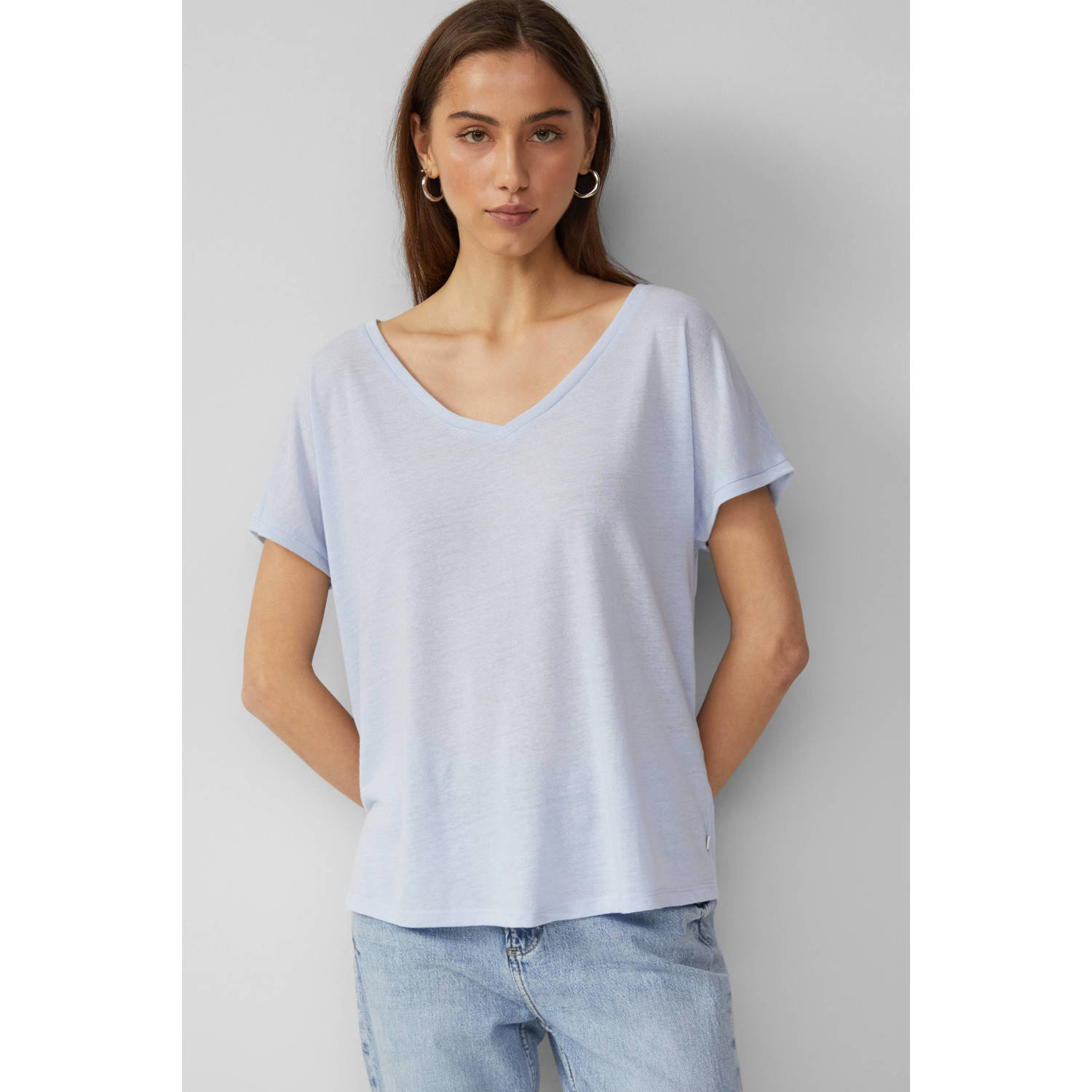 Q S by s.Oliver T-shirt lichtblauw
