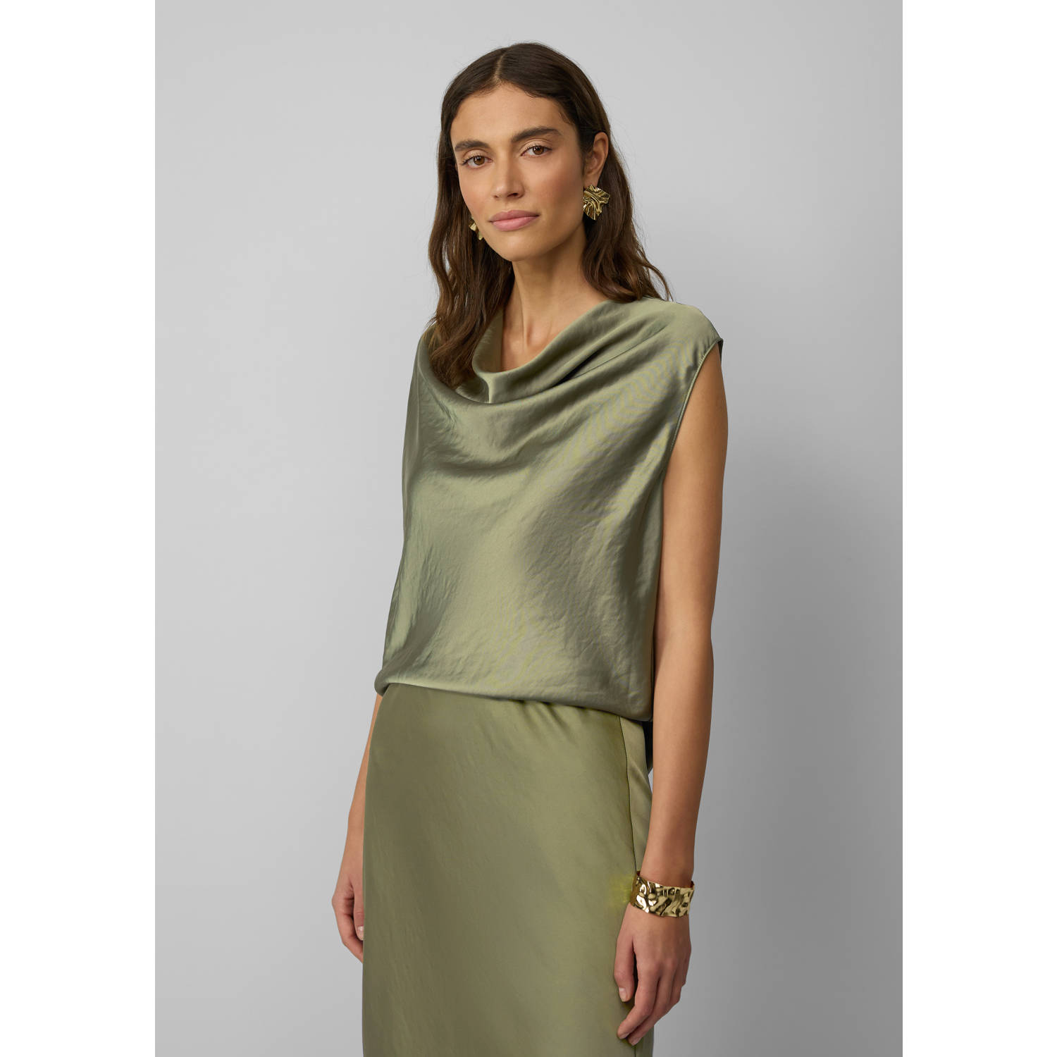 S.Oliver BLACK LABEL Loose fit satijnen blouse van viscosemix