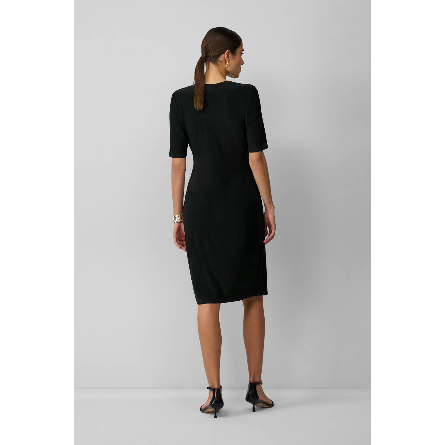 s.Oliver BLACK LABEL midi jurk zwart