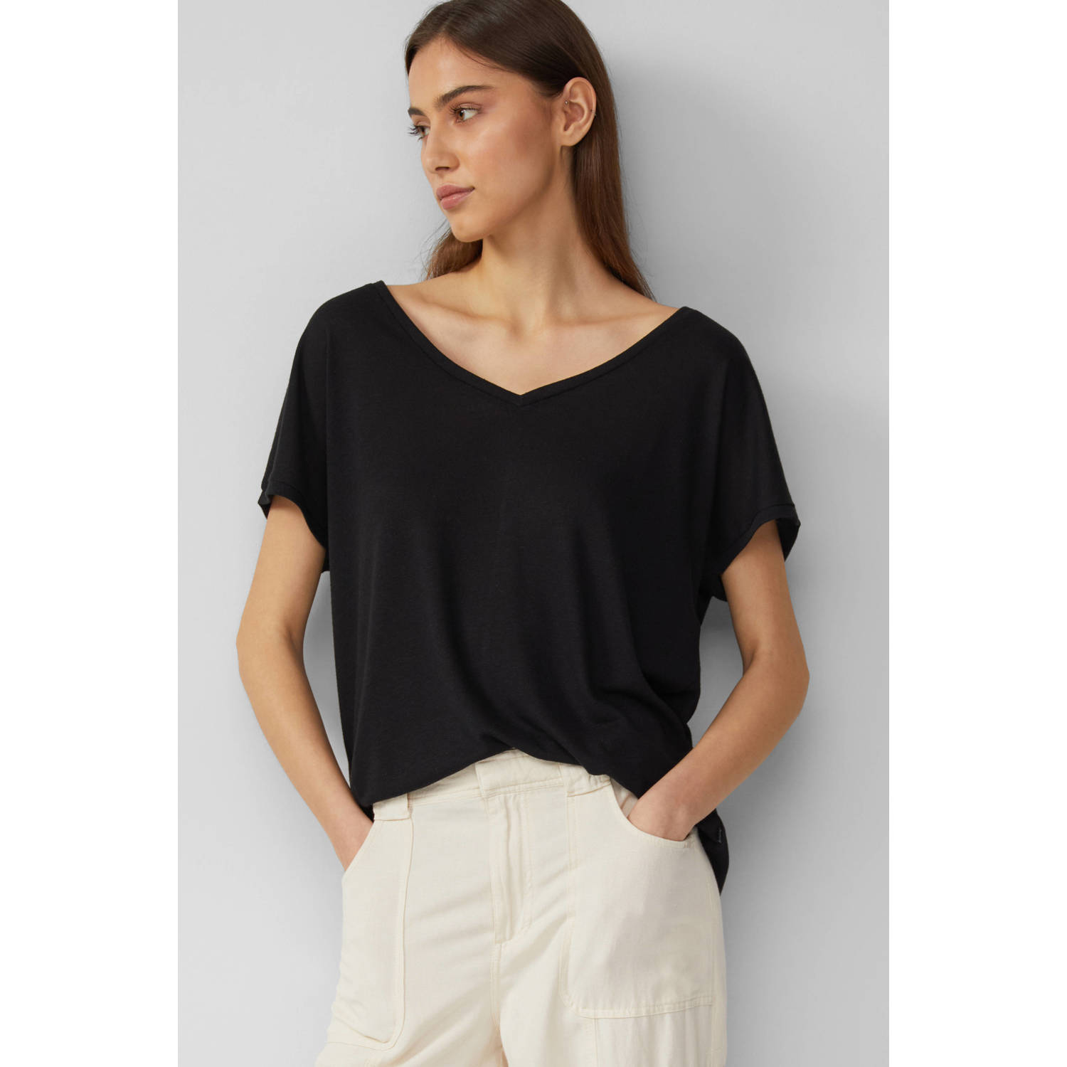 Q S by s.Oliver T-shirt zwart