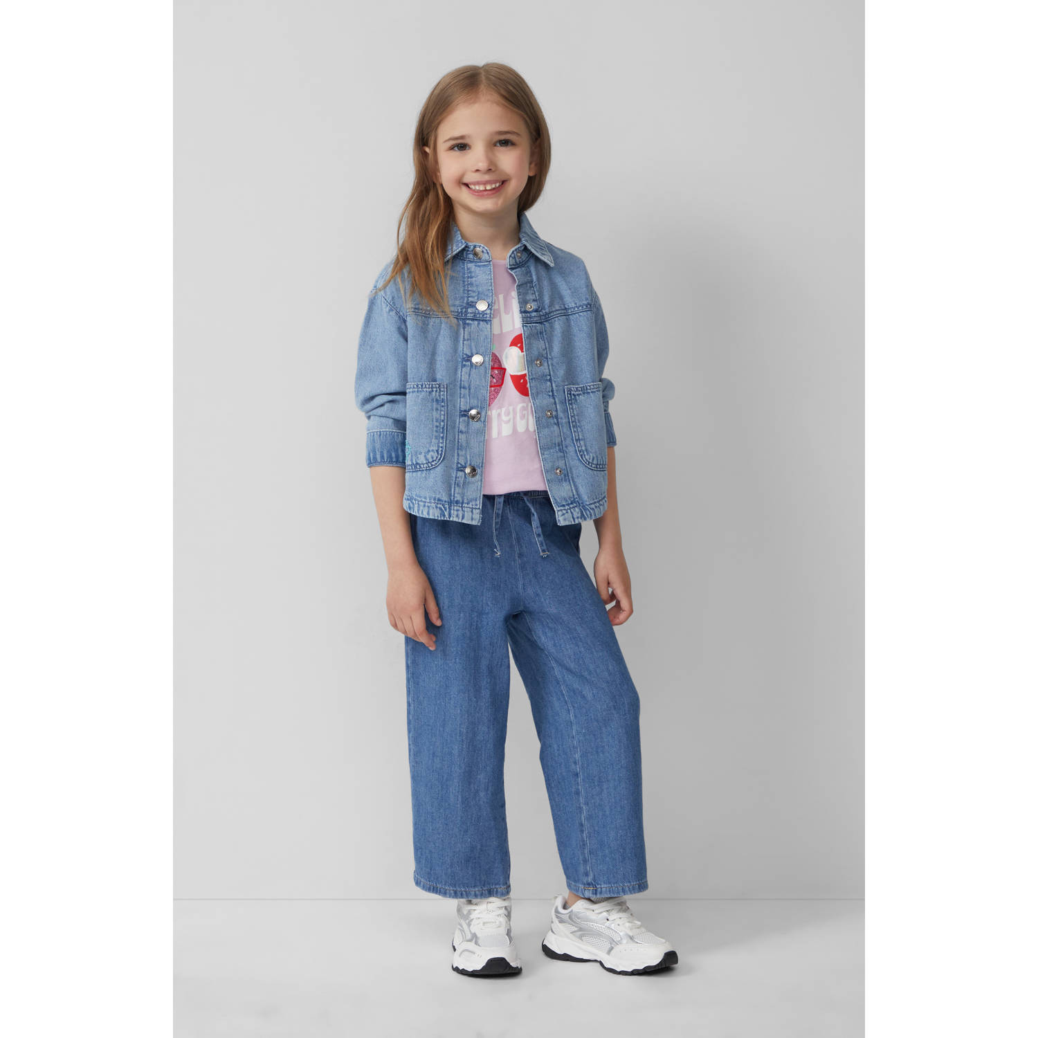 s.Oliver T-shirt lichtroze met glitter