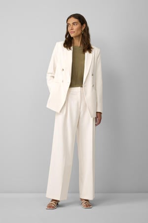 relaxed high waist pantalon ecru