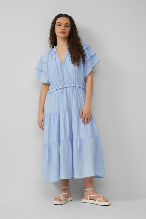 midi jurk lichtblauw