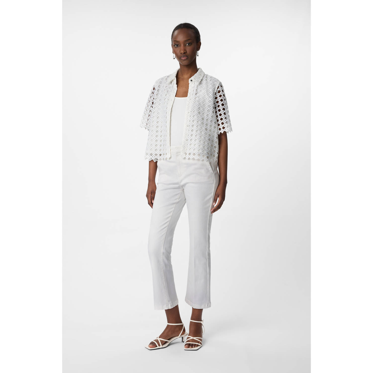 Comma Regular fit overhemdblosue met 1 2-mouwen