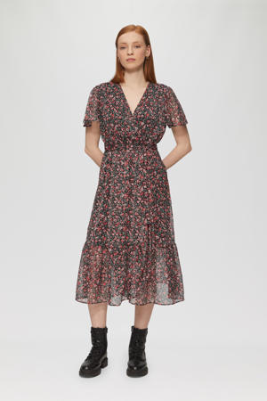 wikkel-/overslagjurk zwart