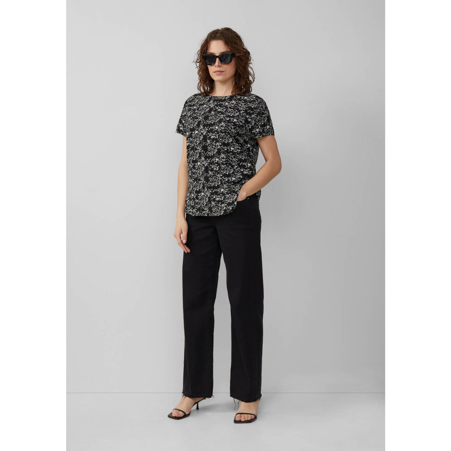 Q S by s.Oliver top zwart