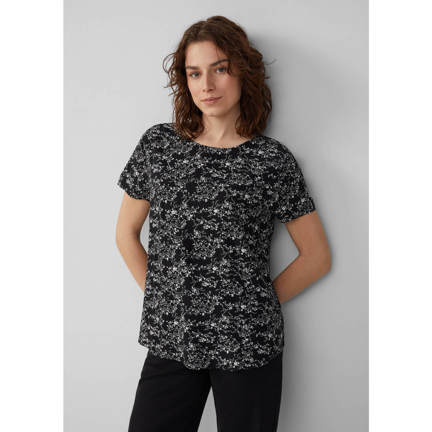 Q S by s.Oliver top zwart