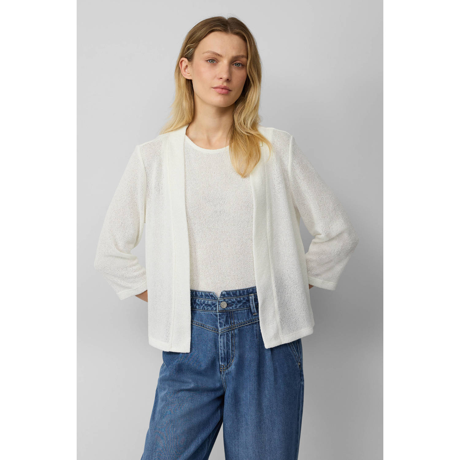 S.Oliver RED LABEL Relaxed fit cardigan van bouclé