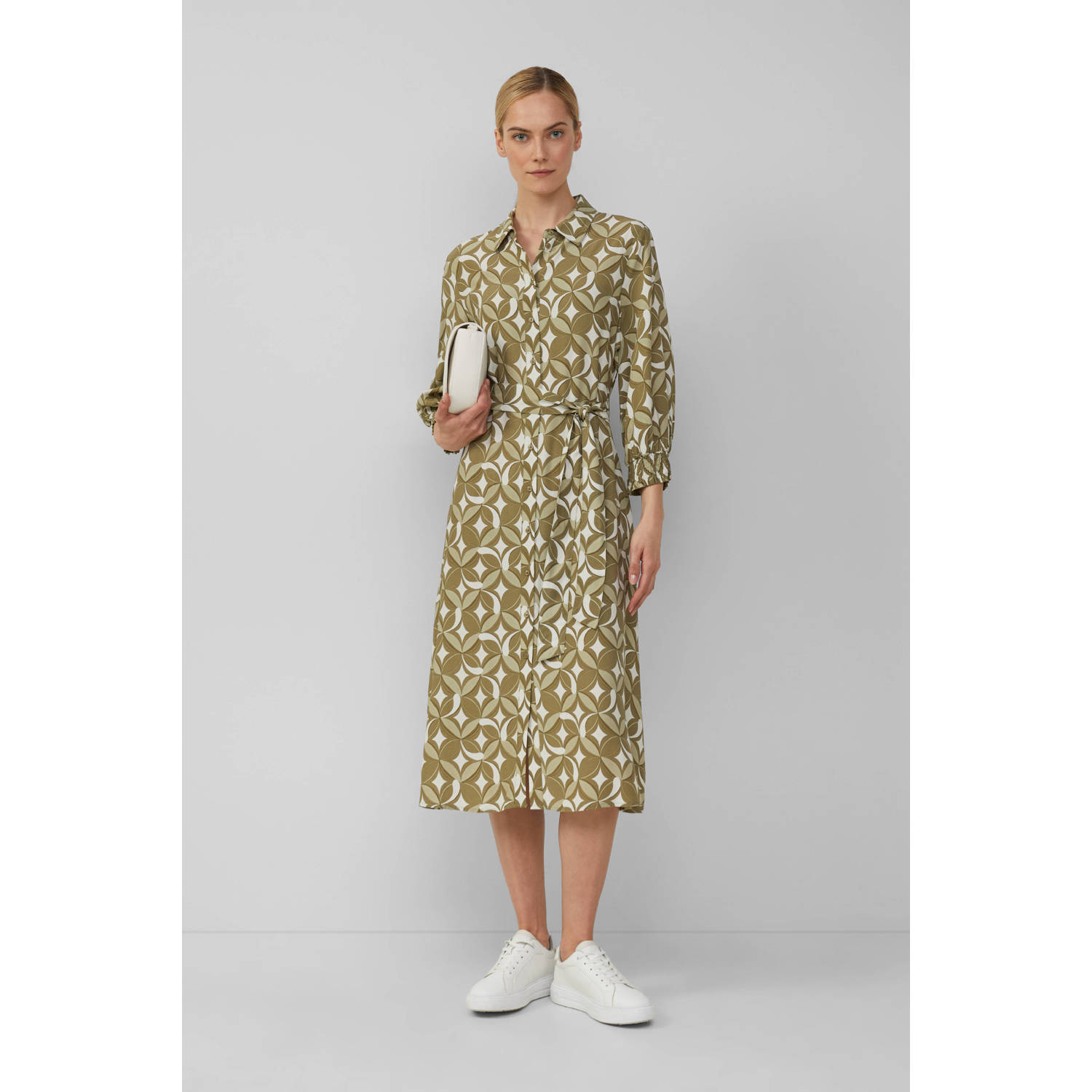 S.Oliver BLACK LABEL Getailleerde overhemdjurk van pure viscose