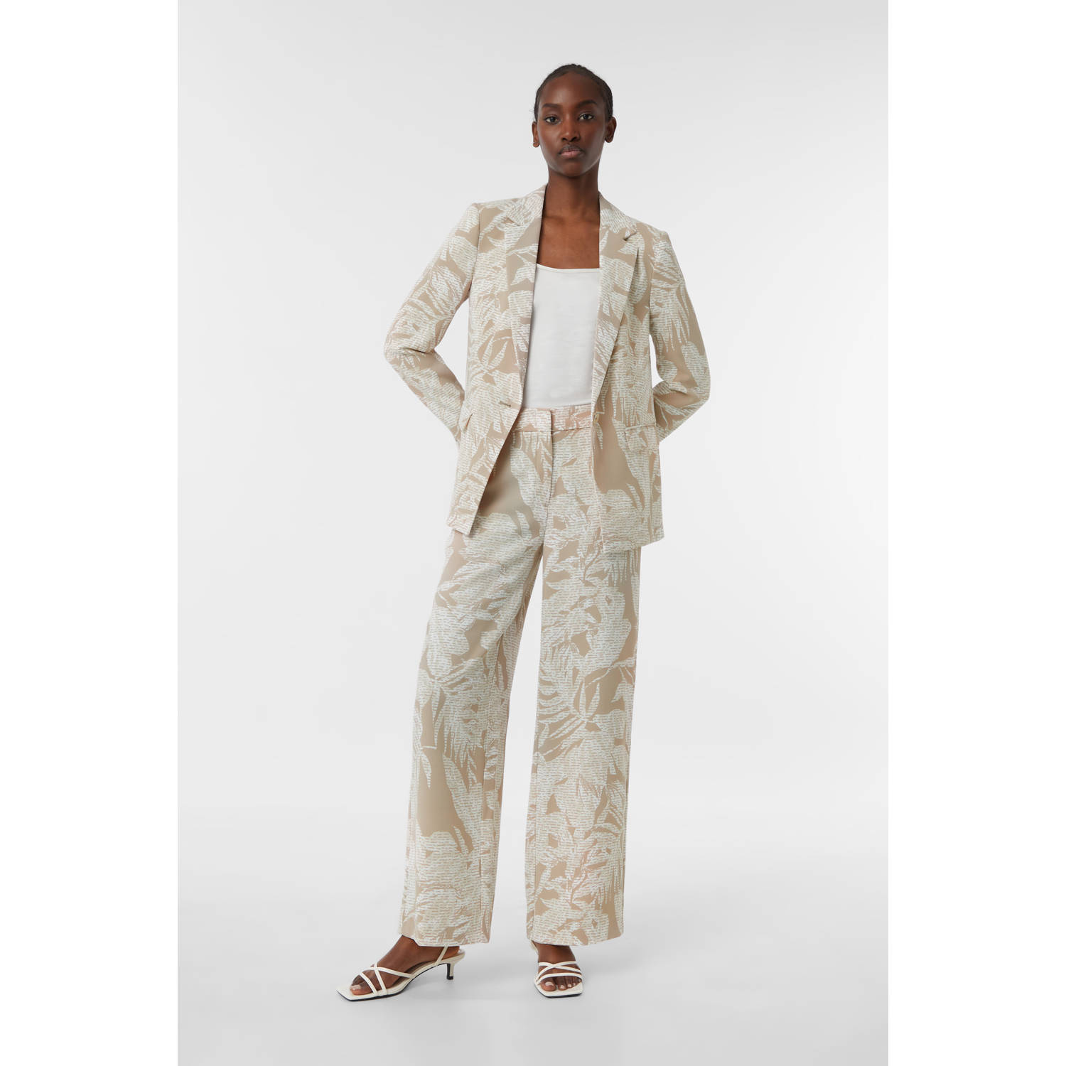 Comma straight regular waist pantalon lichtbruin