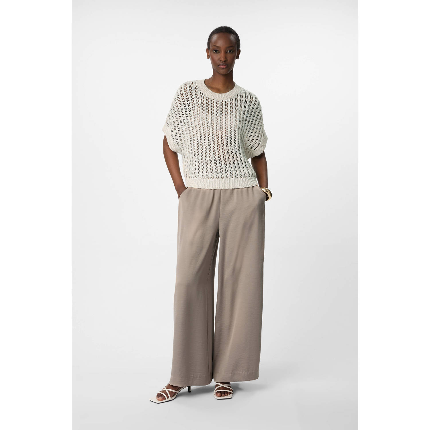 comma straight regular waist broek bruin