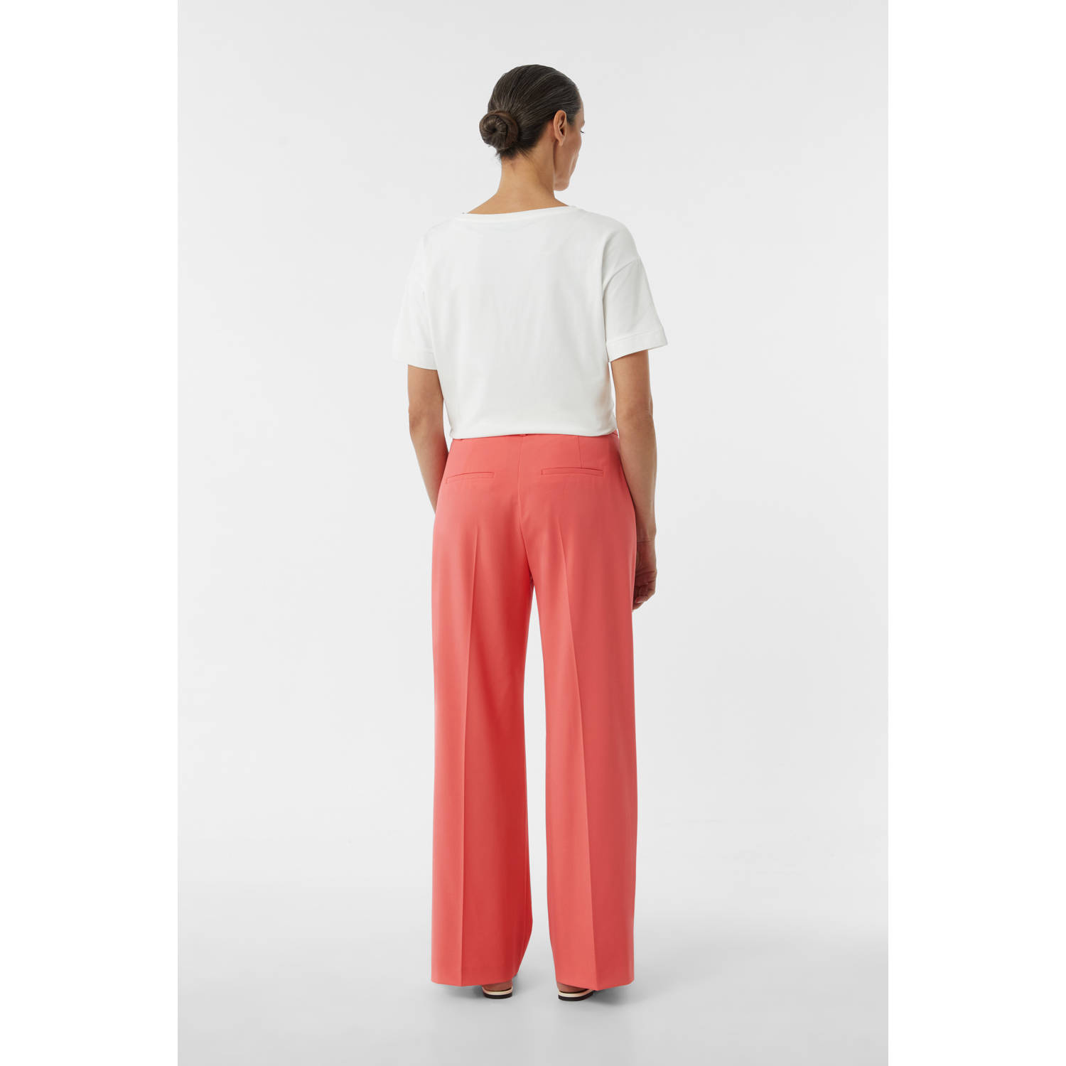 comma straight regular waist pantalon roze